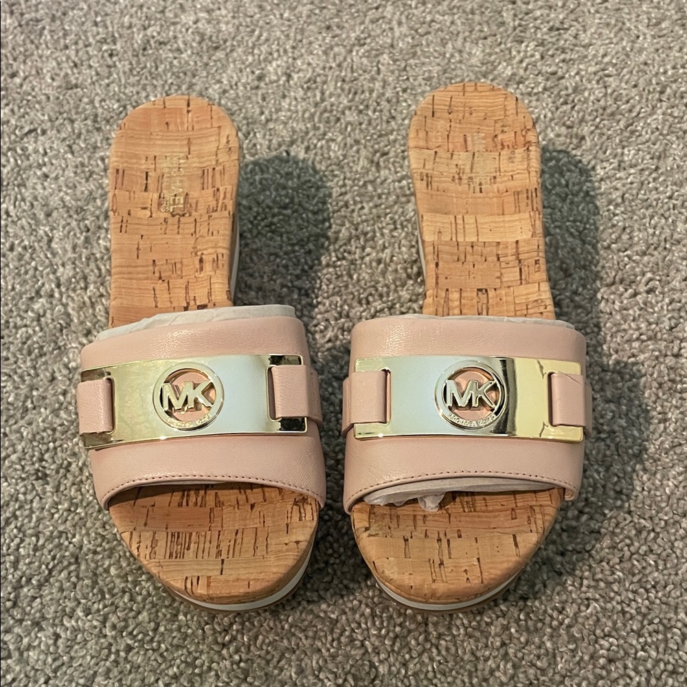 Michael Kors Pink and Gold Platform Sandals